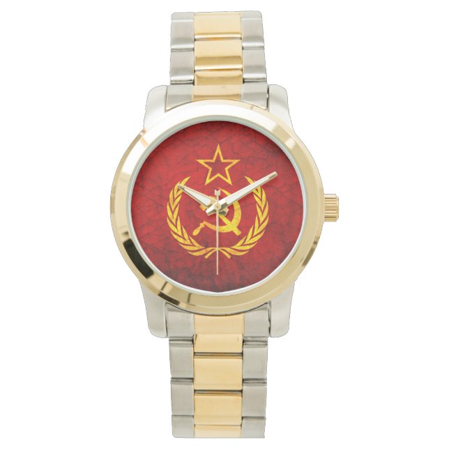 Vintage CCCP-flagga Armbandsur (Framsida)