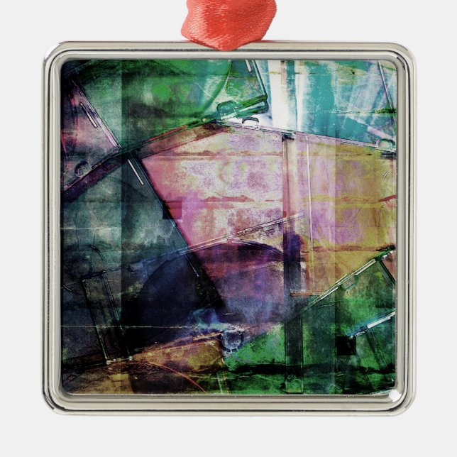 Vintage CD Casess Collage Julgransprydnad Metall (Framsidan)