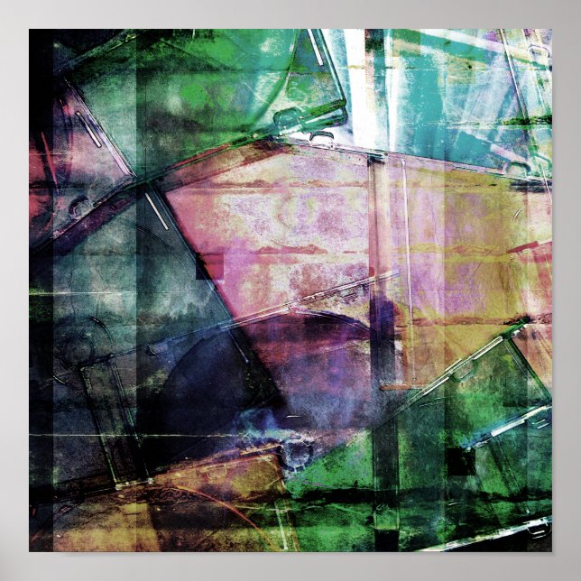 Vintage CD Casess Collage Poster (Framsidan)