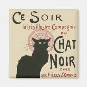 Vintage Ce Soir Le Chatta Noir Poster Magnet