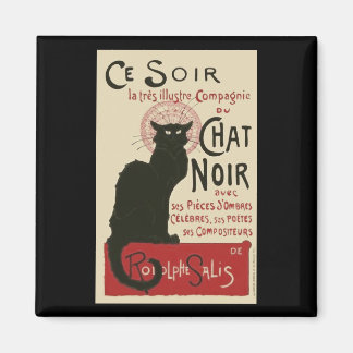 Vintage Ce Soir Le Chatta Noir Poster Magnet