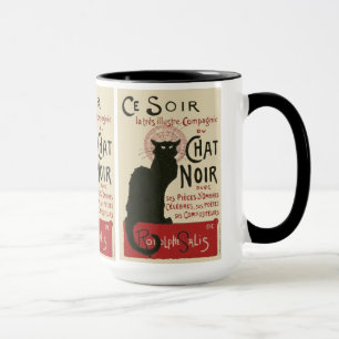 Vintage Ce Soir Le Chatta Noir Poster Mugg