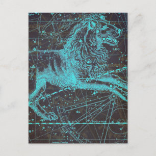 Vintage Celesstial Blue Lion Vykort