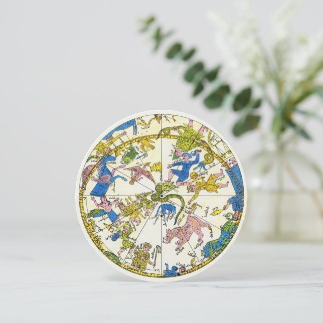 Vintage Celestial, arabisk sfär, konstellationer Inbjudningar (Stående Fram)