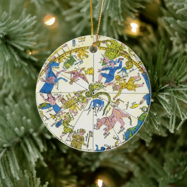 Vintage Celestial, arabisk sfär, konstellationer Julgransprydnad Keramik (Träd)