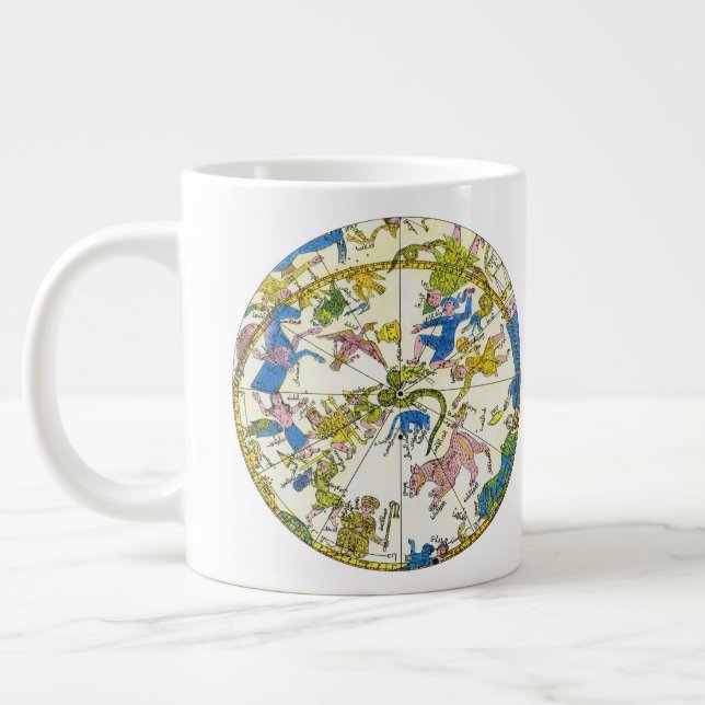 Vintage Celestial, arabisk sfär, konstellationer Jumbo Mugg (Vänster)