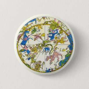 Vintage Celestial, arabisk sfär, konstellationer Knapp