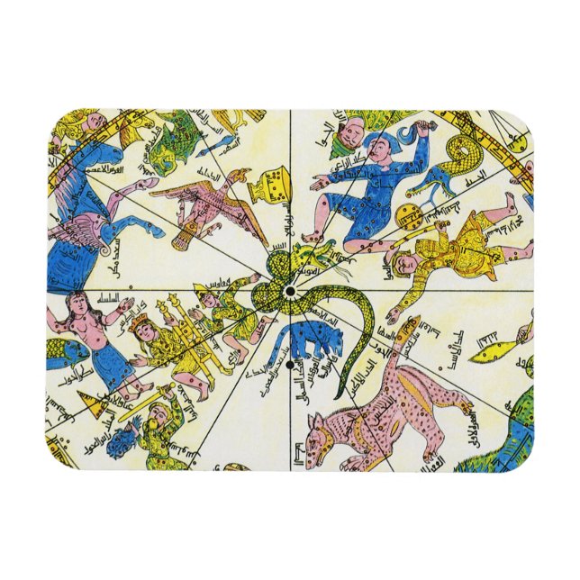 Vintage Celestial, arabisk sfär, stjärnbilder Magnet (Horisontell)