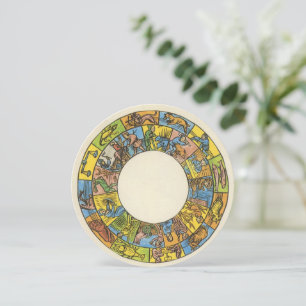 Vintage Celestial, Astrologisk Zodiak Hjul