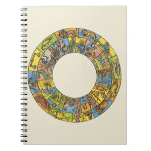 Vintage Celestial, Astrologisk Zodiak Hjul Anteckningsbok