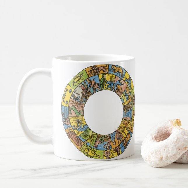 Vintage Celestial, Astrologisk Zodiak Hjul Kaffemugg (Med munk)