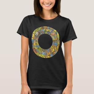 Vintage Celestial, Astrologisk Zodiak Hjul T-shirt