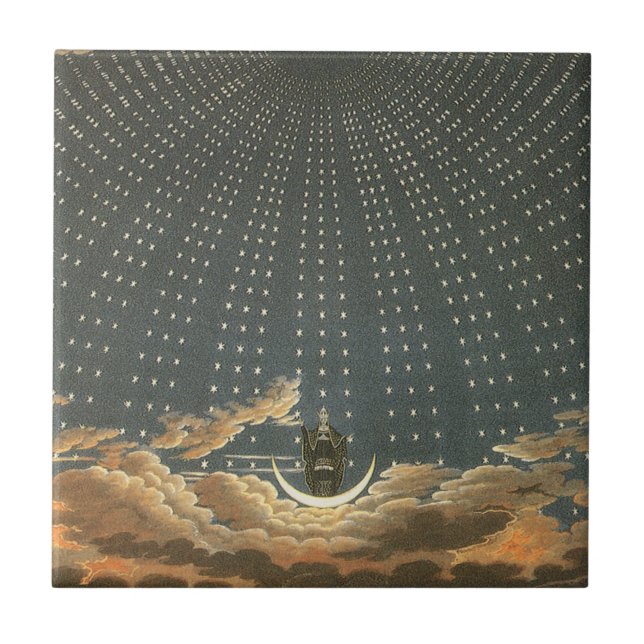 Vintage Celestial astronomi, Nattdrottning Kakelplatta (Framsidan)