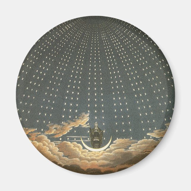 Vintage Celestial astronomi, Nattdrottning Magnet (Framsidan)