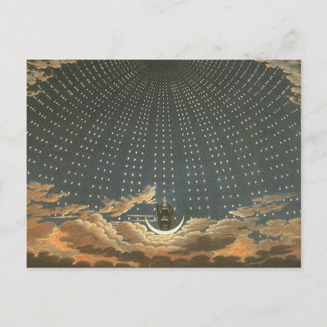 Vintage Celestial astronomi, Nattdrottning Vykort (Framsida)