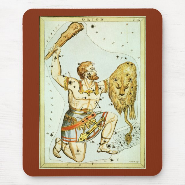 Vintage Celestial astronomi, Orion Constellation Musmatta (Framsidan)