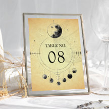 Vintage Celestial Black Måne Phases Bröllop