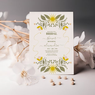 Vintage Celestial botanisk Möhippa Inbjudningar