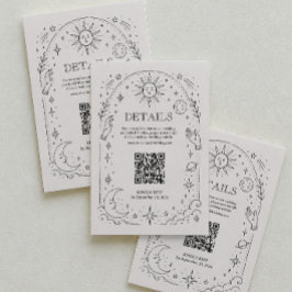 Vintage Celestial Bröllopsdetaljer Qr-kod Tilläggskort