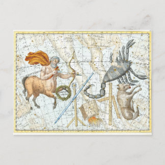 Vintage Celestial Constellations Karta Vykort