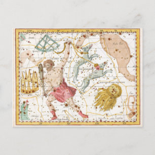 Vintage Celestial Constellations Karta Vykort