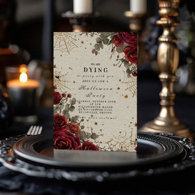 Vintage Celestial Gothic Halloween Inbjudningar (Skapare uppladdad)