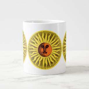 Vintage Celestial Gul Leende Glad Hippie Sol Jumbo Mugg