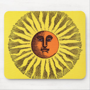 Vintage Celestial Gul Leende Glad Hippie Sol Musmatta