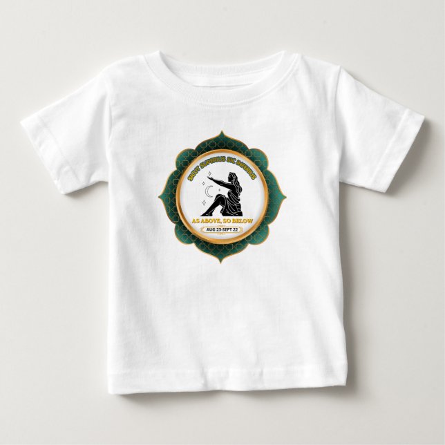 Vintage Celestial Jungfrun Zodiakaffisch T Shirt (Framsida)