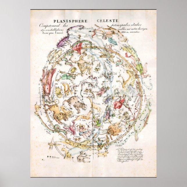 Vintage Celestial Karta Poster (Framsidan)