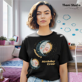 Vintage Celestial Pajama Birthday Black T Shirt