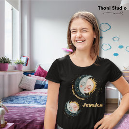 Vintage Celestial Pajama Birthday Black T Shirt