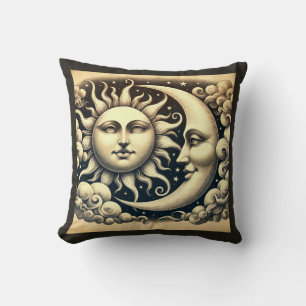 Vintage Celestial Sol & Måne Kudde