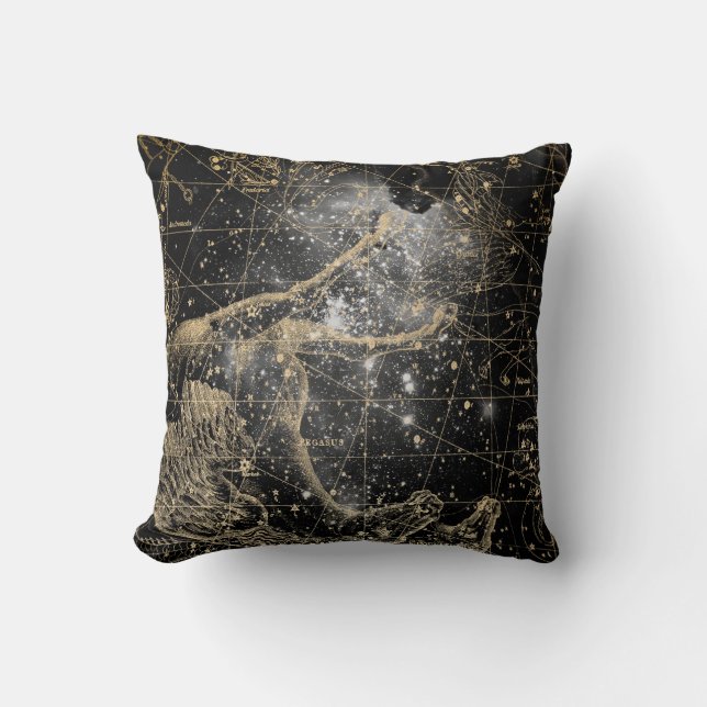 Vintage Celestial Star Map Background Kudde (Framsida)