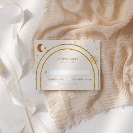 Vintage Celestial Stars Måne OSA Responskort Card