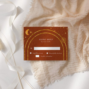 Vintage Celestial Stars Måne OSA Responskort Card Kort