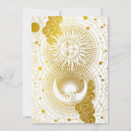 Vintage Celestial Surya Chandra Julkort