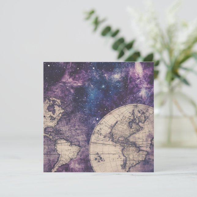 Vintage Celestial World Map (3) (Stående Fram)
