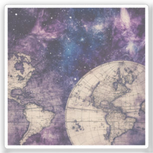 Vintage Celestial World Map (3) Klistermärken