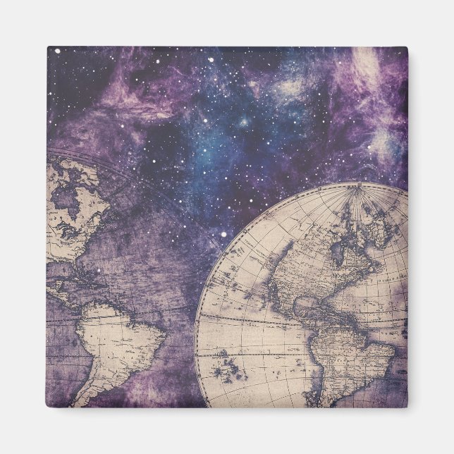 Vintage Celestial World Map (3) Magnet (Framsidan)