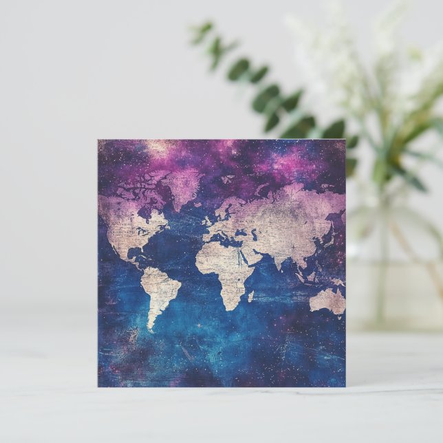 Vintage Celestial World Map (4) (Stående Fram)