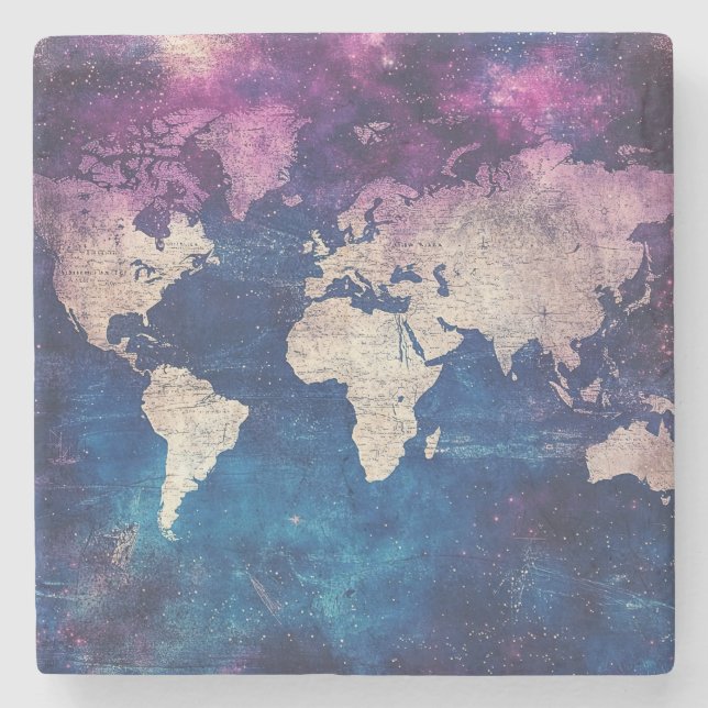 Vintage Celestial World Map (4) Stenunderlägg (Framsidan)