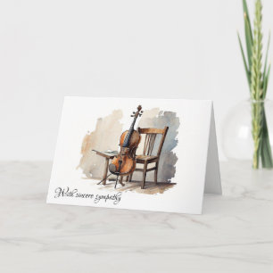Vintage Cello med ordförande Sympathy Kort