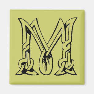 Vintage Celtic Knot Monogram Brev M Magnet