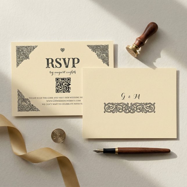 Vintage Celtic Knot RSVP Card OSA Kort (Skapare uppladdad)