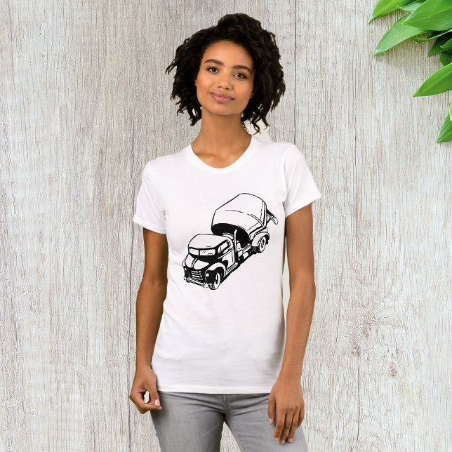 Vintage cementblandare lastbil svart och vit t shirt (Skapare uppladdad)