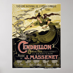 Vintage Cendrillon Cinderella Fransk Opera Paris Poster
