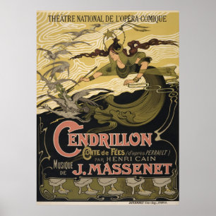 Vintage Cendrillon Cinderella Fransk Opera Paris Poster