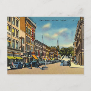 Vintage, Center Street, Rutland, Vermont Vykort