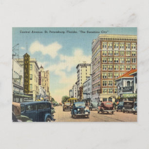 Vintage Central Avenue, St. Petersburg Florida Vykort